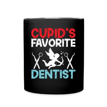 Cupid's Favorite Dentist T Shirt - Full Color Mug - black - Front