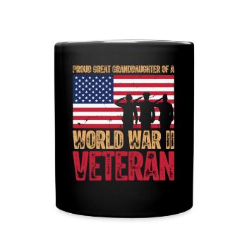 Proud Veteran Granddaughter T Shirt - Full Color Mug - black - Front