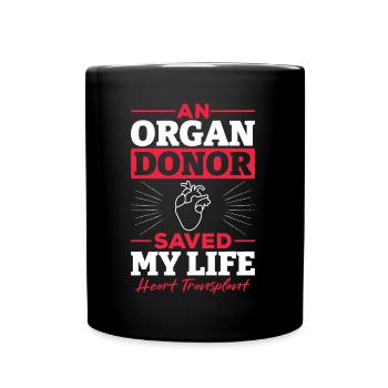 Heart Transplantation Organ Donor Gift - Full Color Mug - black - Front
