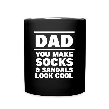 Father Socks Sandals Funny Paternity Dad - Full Color Mug - black - Front