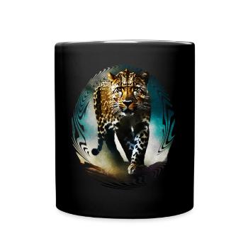 Leopard And Tribal pattern - Full Color Mug - black - Front