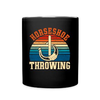 Horseshoe thrower gift retro horses horseshoes - Full Color Mug - black - Front