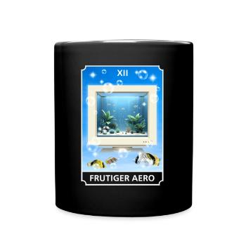 Frutiger Aero Aesthetic Tech Computer Aquarium - Full Color Mug - black - Front