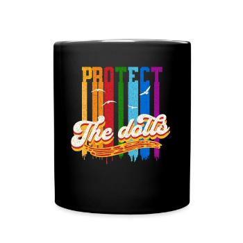 protect the dolls support trans women trans rights - Full Color Mug - black - Front