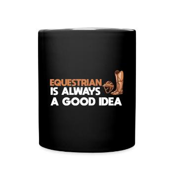 Horse Riding Equestrian - Full Color Mug - black - Front