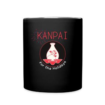 Kanpai for the Holidays Japanese Sake - Full Color Mug - black - Front