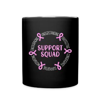 Breast Cancer Support Squad October - Full Color Mug - black - Front