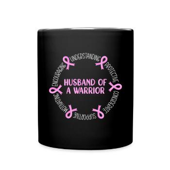 Husband Of A Warrior Breast Cancer Support - Full Color Mug - black - Front