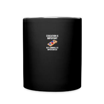 Education is important but cornhole, cornhole - Full Color Mug - black - Front