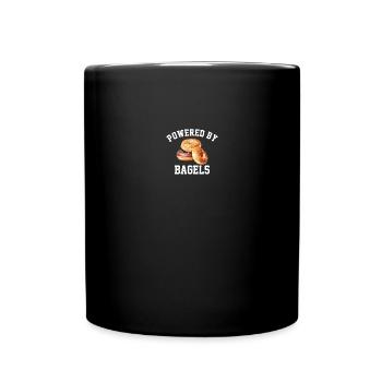 Powered by bagels, bagel - Full Color Mug - black - Front