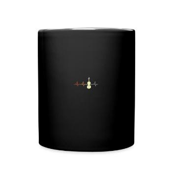 Vintage Violin Heartbeat - Full Color Mug - black - Front