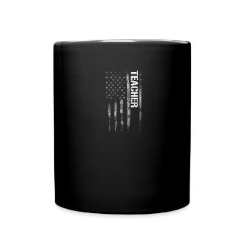 Teacher - American Flag - Full Color Mug - black - Front