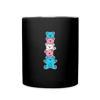Trans Flag Bear Design for proud Trans People - Full Color Mug - black - Front