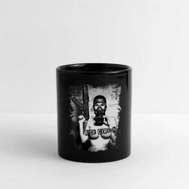 masked girl with AK - FUCK CORONA 4 dark clothes