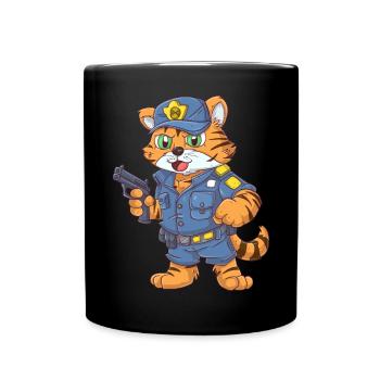 Tiger policeman - Full Color Mug - black - Front