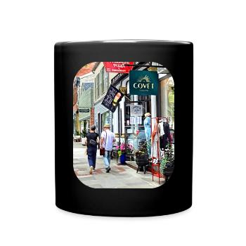 Rhinebeck NY - Shopping on Market Street - Full Color Mug - black - Front