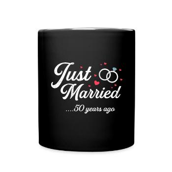 Just Married 50 Years Ago Golden Anniversary - Full Color Mug - black - Front