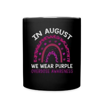 August Wear Purple Overdose Awareness Month - Full Color Mug - black - Front