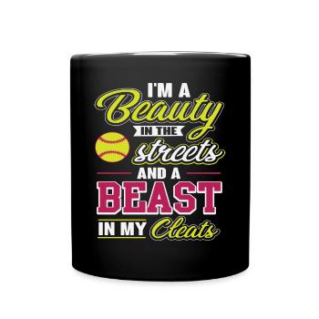 Cute Softball For Softball Players - Full Color Mug - black - Front