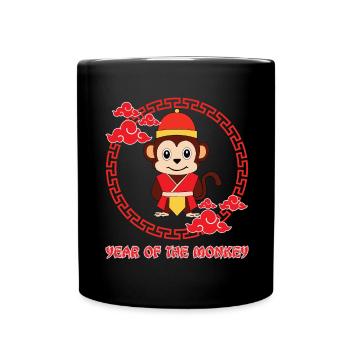 Year Of Monkey Cute Zodiac Kawaii New Year - Full Color Mug - black - Front