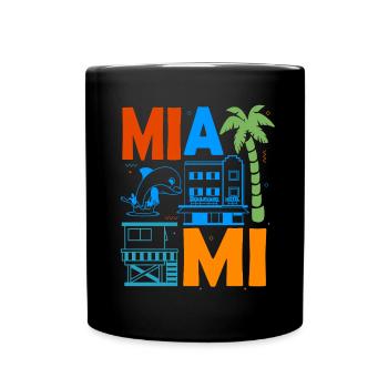 Miami Florida Souvenir Men Women Beach Miami - Full Color Mug - black - Front