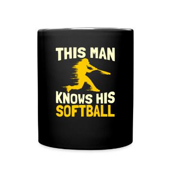 Softball - Full Color Mug - black - Front
