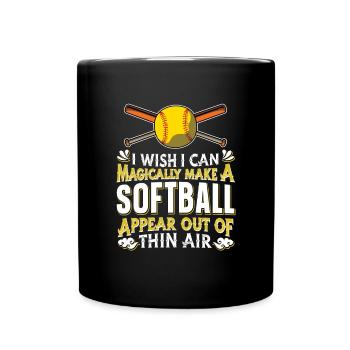Softball - Full Color Mug - black - Front