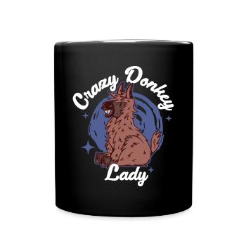 Crazy Donkey Lady Funny Donkey Gift - Full Color Mug - black - Front