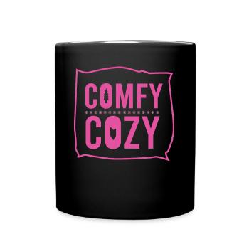 Comfy Cozy Christmas Holiday Season - Full Color Mug - black - Front