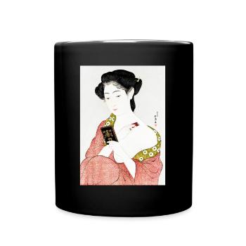 Japanese Woman Geisha Japan Vintage art - Full Color Mug - black - Front