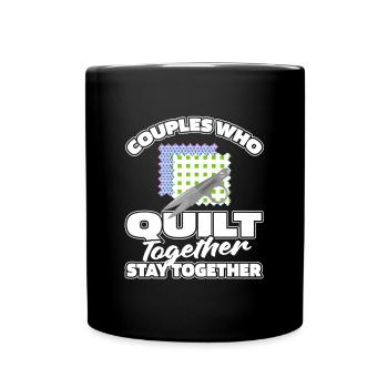 Quilting Couple - Full Color Mug - black - Front