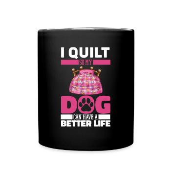 Quilting Dog - Full Color Mug - black - Front