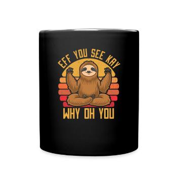 Sloth Hilarious Sloth Yoga - Full Color Mug - black - Front
