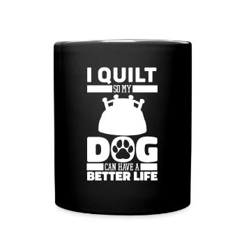 Quilting Dog - Full Color Mug - black - Front