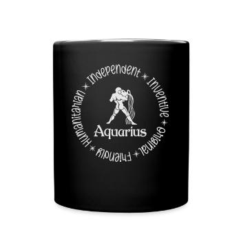 Aquarius Zodiac Sign Independent Original Active - Full Color Mug - black - Front