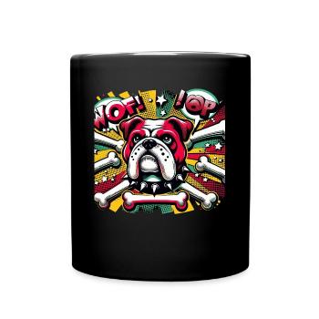 Bold Bulldog Pop Art Tee - Full Color Mug - black - Front