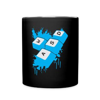 AWSD Gaming Control Game Lover Gamer Controller - Full Color Mug - black - Front