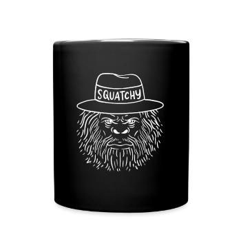 Squatchy Bigfoot Sasquatch Wilderness Grumpy Beast - Full Color Mug - black - Front