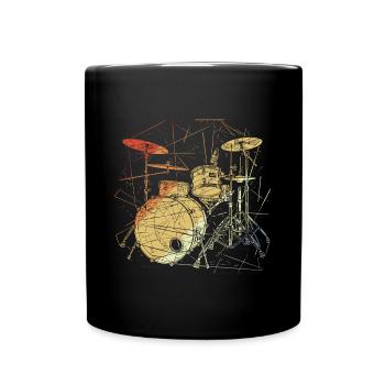 Drum Kit Retrowave - Full Color Mug - black - Front