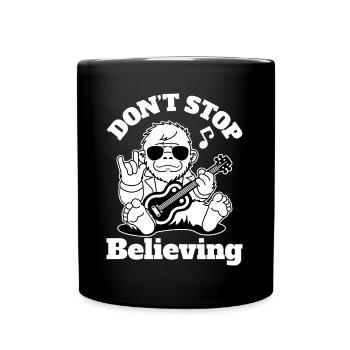 Bigfoot Playing Guitar Funny Animal - Full Color Mug - black - Front