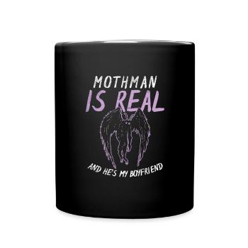 Mothman Is My Boyfriend For Cryptid Lover - Full Color Mug - black - Front