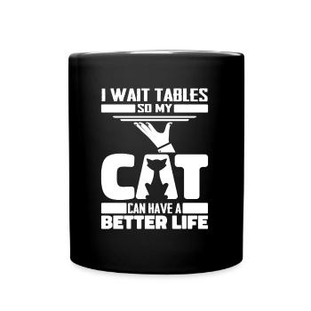 Waiter Waitress Cat - Full Color Mug - black - Front