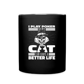 Poker Cat - Full Color Mug - black - Front
