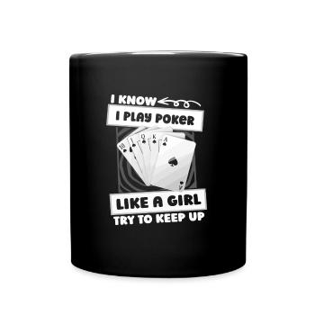 Poker Girl - Full Color Mug - black - Front