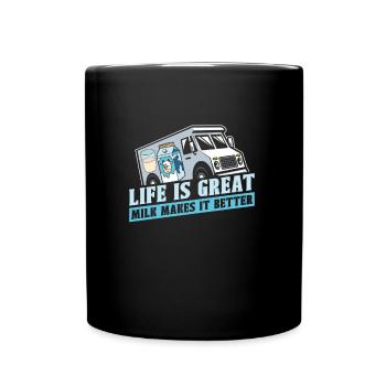 Milk Milkman Milk Truck - Full Color Mug - black - Front