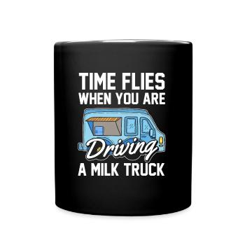 Milk Funny Milk Truck - Full Color Mug - black - Front