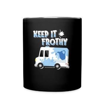 Milk Frothy Milk Truck - Full Color Mug - black - Front