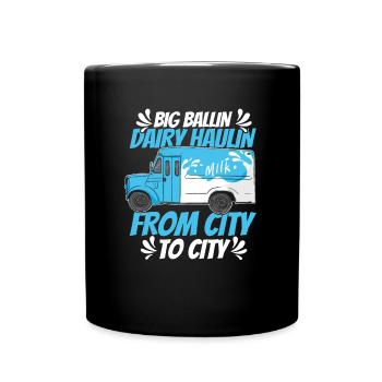 Milk Funny Milk Truck - Full Color Mug - black - Front