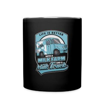Milk Funny Milk Truck - Full Color Mug - black - Front