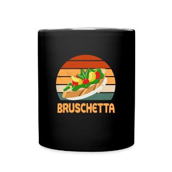 Retro Bruschetta Design - Full Color Mug - black - Front